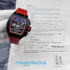 TOP RM Watch Titanium Watch RM011-FM Midnight Fire Limited Edition 88 Black and Red Color Hollowed RM011