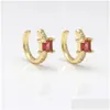 Hoop Huggie Earrings Zircon C Shape Ear Clip For Women Man Fashion Clasp Non-Piercing Copper Gold Plated Cuff Hip Hop Jewelry Fixture Otsmp