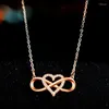 Pendant Necklaces Women Love Infinity 8 Character Steel Endless Heart Friendship Necklace Wedding Jewelry Friend Gifts