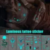 3D Luminous tattoo sticker for men girls geometric flowers feather butterfly water transfer disposable RA093 240311