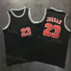 Ritorno al passato 1996 1997 1998 Maglia da basket autentica Michael 23 Maglia retrò Vintage Man Team Rosso blu Bianco Nero Ricamo Abbigliamento sportivo Qualità eccellente