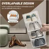 Storage Boxes Bins 20Pcsset Thicken Shoes Box Stackable Plastic Der Case Stand Organizer Shelf For Hallway Living Room Shoebox Dro Dhyu7