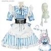 Cosplay Anime-Kostüme, animiert, virtuell, YouTube, weiß, Fubuki, Rollenspiel, holografischer Spieler, Dienstmädchen, Dachboden, Lolita-Kleid, sexy Kaii-KarnevalssetC24321