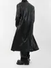 Men's Jackets Long Coat PU Leather Trench Autumn And Winter Texture Over The Knee