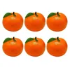 Party Decoration Pack med 6 konstgjorda orange realistiska fruktmodell borddekor för pografi