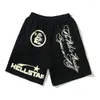 Shorts maschile Hellstar Mens Designer Shorts Cotton Studios Pants X4 Ins High Street Women's Pants