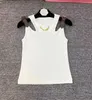 Damen-Designer-Kette, Gürtel, Spleißweste, modisches T-Shirt für Damen, T-Shirts, Top, T-Shirt, sexy T-Shirts, Sommer, gestricktes Tank-Top, atmungsaktiver Pullover, weiße Tops