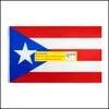 Bandera nacional de Puerto Rico Banderas colgantes Banderas Bandera de poliéster Interior al aire libre Decoración grande BH3994 Entrega de gotas 2021 Festivo ZZ