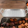 Bakeware Tools Stainless Steel Grill Topper Vegetable Basket Outdoor Cookware Barbecue Tray Grilling Pan For Vegetables Seafood