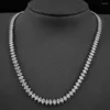 Chains 2024 Luxury Marquise Zircon 925 Silver Color On The Neck Necklace For Women Items With