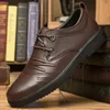 Chaussures décontractées marque couche supérieure en cuir de vachette affaires de haute qualité mode de printemps et à lacets confortables hommes