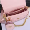 Luxury Prados Lingge Crossbody Bag Designer Mini Pink Womens Wallet Shoulder Bag Three In One Crossbody Bag Womens Fashion Medieval Chain Bag Underarm Bag