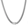 Jinda Hip Hop Silver Gold Plaked Out Cuban Link Naszyjnik Diamentowy