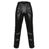 Men's Pants Fashion Latex Stretchy Leather Slim Fit PU Tight Large Size Casual Black Streetwear Trousers