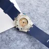 2024 orologio meccanico completamente automatico da uomo con design di risparmio a 3 ago, cinturino in gomma da 42 mm, orologio impermeabile meccanico automatico per uomini