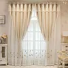 Curtain 1 Panel Modern Double Layer With Valance For Living Room Bedroom Butterfly Embroidered