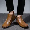 Casual Shoes Brand Men Leather Trend Crocodile Mönster Bekväm loafer British High Top Moccasins