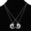 Pendentif Colliers 2pcs Mère Fille Ensemble Collier pour Femme Coeur Lune Charme Maman Amour