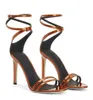 New Summer Walk Famous Brand Women Catia Leather High Heel Sandals Shoes Lady Cross Strappy High Heels Party Wedding Lady Gladiator Heeled Sandalias Shoe EU35-43 Box