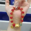 Charme pulseiras estilo chinês dragão ano zodíaco frisado para mulheres contas de pedra natural pulseira animal fortuna sorte jóias