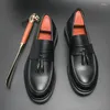 Casual Schuhe Loafers Männer Plattform Dicken sohlen Quaste Formale Business Slip-on Bequeme männer Leder Oxford