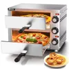 PYY TABLE TOP Electric Indoor Oven Commercial Stainless Steel 2-Layer Pizza Pot With Timer Lämplig för Home Restaurant Sier