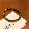 Bangle Retro Fashion Natural Stone Tiger-eye Beaded Bracelet For Women Men Couple Niche Design Party Jewelry Cosplay Gifts