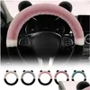 Steering Wheel Covers Ers Car Er Cute Lovely Ear Shaped Anti Skid Preventing Stains Fluffy Interior Accessories For Suvs Drop Delivery Otmgj