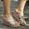 Sandals High Heels Fashion Thick Heel Ladies Casual Wedge Stylish With Diamonds Women'S Summer 2024