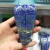 Figurines décoratives en cristal de 10cm, pierres précieuses de haute qualité, Lapis Lazuli, ange sculpté à la main, pour cadeau et décoration, vente en gros