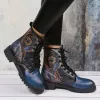 ブーツ「ブルームーンアンドサン」3Dプリントパターンプラスサイズファッションプリント女性ブーツ