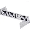 Decorazione per feste Compleanno Glitter Fascia in raso Forniture per ragazze Principessa Tracolla Cintura Nastri Donna Bambini