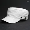 Ball Caps Płaskie czapki wojskowe Koreańskie mężczyźni oryginalna skóra dopasowana biała mężczyzna młody cienki, swobodny homer casquette