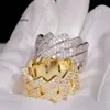 Projektant S925 Hot Sprzedaż biżuterii 18K Gold Plated 925 Strererling Srebrny Hip Hop Iced Out VVS Moissanite Diamond Cuban Link pierścień