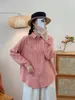 Женские блузки, хлопковая женская рубашка, однотонная, весна-лето 2024, базовые топы с длинными рукавами Mori Girl, повседневная женская блузка YoYiKamomo