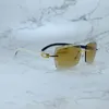 Farbwechsel-Sonnenbrille, zweifarbige Gläser, photochrome Sonnenbrille, 4-Jahreszeiten-Brille, Designer Carter 012, Big Diamond Cut, weiße Innenseite, schwarze Büffelhorn-Brille