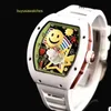 WRISTWATCH WRISTWATCH RM WRIST WATCHERES WATTSES Mechanical for Men Classic Barrel Tonneau Male Clock RM 88 Smiley Rubber Strap Ceramic Fashion Chronograph 43mm