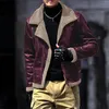 Men's Jackets For Men Fashion Winter Coat Lapel Long Sleeve Padded Leather Jacket Vintage Thick Sheepskin Male