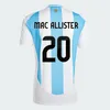 2024 Argentine 3 étoiles Soccer Jerseys Messi Mac Allister Enzo J. Alvarez Dybala Di Maria Martinez de Paul Maradona 24 25 Hommes Enfants Kits Chemise de football Fans Player Version