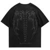 Mannen T-shirts Mannen Suede T-shirt Streetwear Schedel Skelet Print T-shirt 2024 Hip Hop Punk Gothic Tee Y2K Harajuku mode Losse Tops