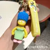 Simpsons söt 3D -dockan nyckelringpåse hänge monteringskedja par tecknad anime