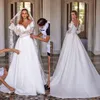 Elegante vestido de casamento feminino sheer neck mangas compridas vestidos de noiva rendas apliques trem varredura vestido feito sob encomenda vestidos de novia