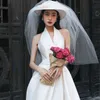 플러스 크기의 새틴 웨딩 드레스 섹시 V 목 비치 보헤미안 웨딩 드레스 라인 신부 드레스 trouwjurk Robe de mariage 럭셔리 새틴 루치 주름 커스텀 메이크 웨드 가운