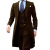 Men's Suits Latest Coat Pants Design Men Suit Long Jacket Slim Fit 3 Pieces Tuxedo Tailor-Made Groom Prom Party Wedding Business Blazer