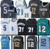 Ja Morant 12 basketbalshirts Memphises Heren Grizzlie Minnesotas Timberwolve Anthony Edwards 5 Kevin Garnett 21 Jersey