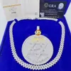 Designer di vendita caldo S925 VVS personalizzato personalizzato ghiacciato gioielli hip hop completamente in argento 925 VVS1 collana con ciondolo con diamanti Moissanite