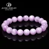 Charm Armband JD 7A Natural Kunzite Ball Womens Top Fashion Energy Stone Spirit Treating Rep Armband Yoga Buddha Gift Q240321