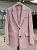 Damesjassen Roze Klein Pak Damesjas Casual Kleine Losse Koreaanse Versie Klein Pak Damesontwerp Sense Blazer Dames 240321