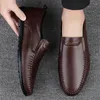 Chaussures décontractées hommes mocassins formels noir affaires élégant Gentleman hommes chaussures en cuir véritable mocassins homme conduite plate