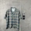 23SS早春のメンズデニムシャツショーツイタリアパリメンズハイストリートファッション半袖OS Tシャツ夏の通気性ティーL0321